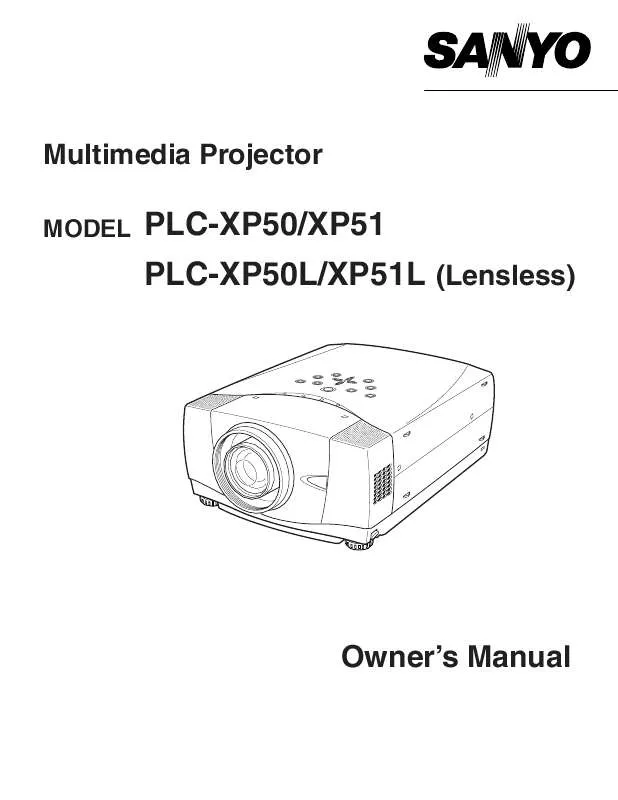 Mode d'emploi SANYO PLC-XP50L