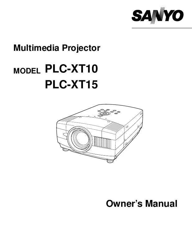 Mode d'emploi SANYO PLC-XT10