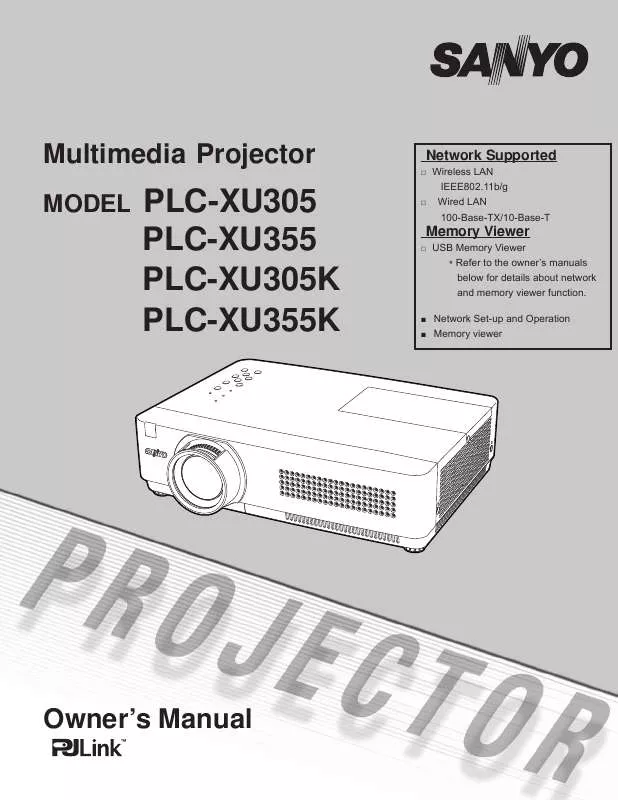 Mode d'emploi SANYO PLC-XU355