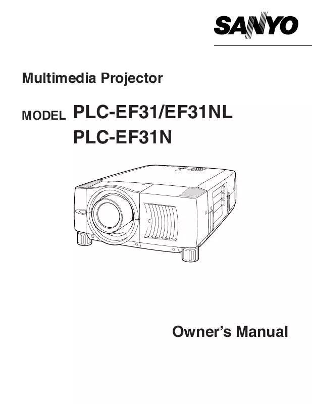 Mode d'emploi SANYO PLCEF31N