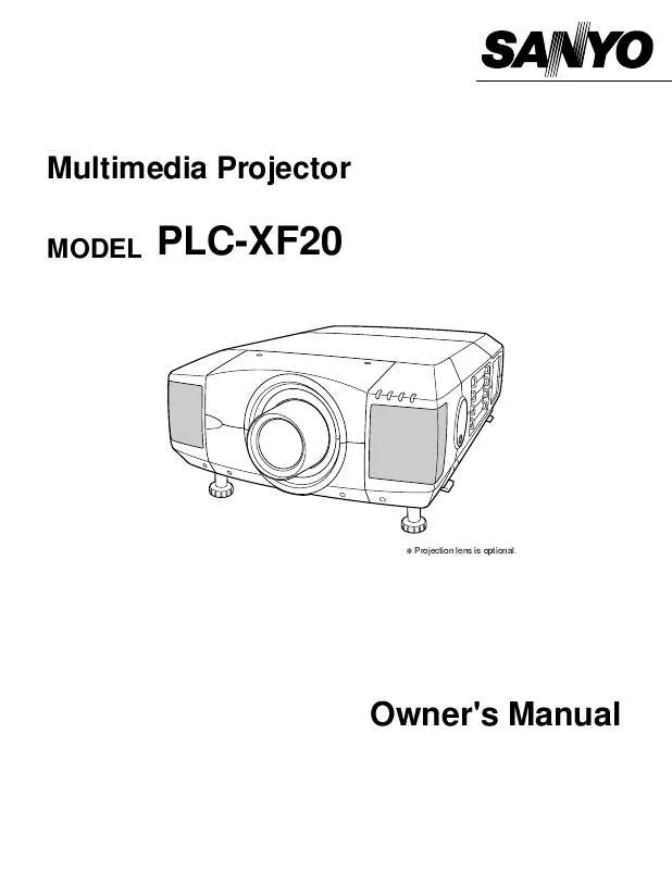 Mode d'emploi SANYO PLCXF20