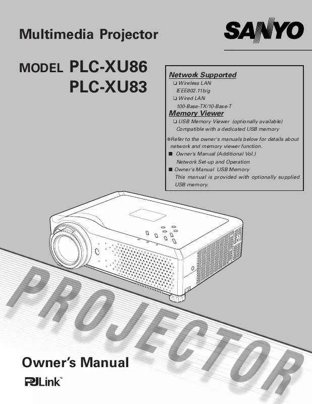 Mode d'emploi SANYO PLCXU83