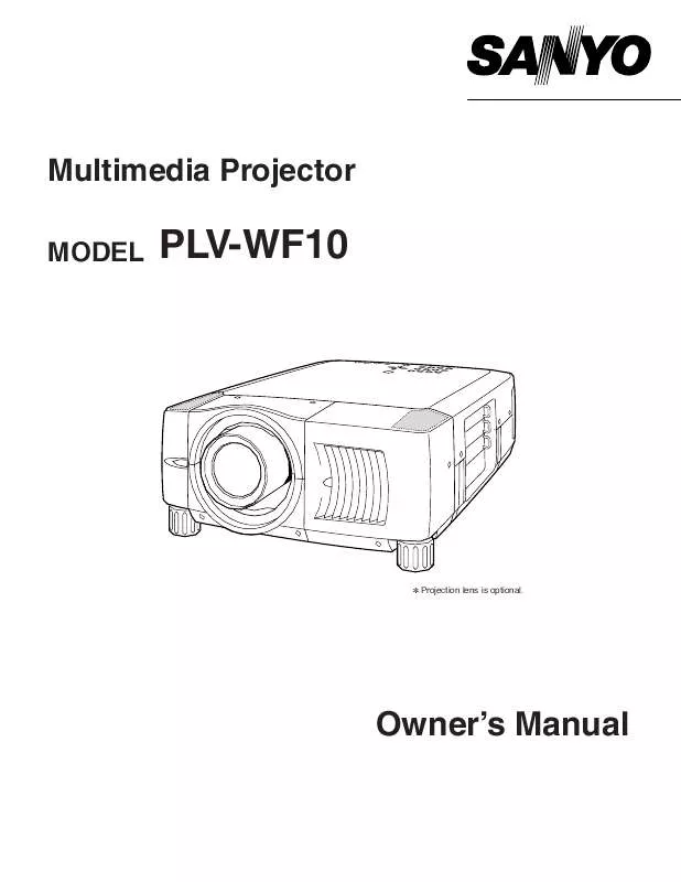 Mode d'emploi SANYO PLVWF10