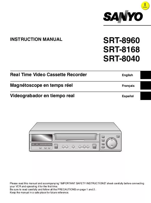 Mode d'emploi SANYO SRT-8168