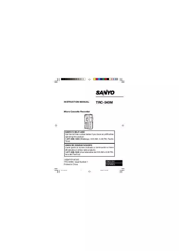 Mode d'emploi SANYO TRC-540M