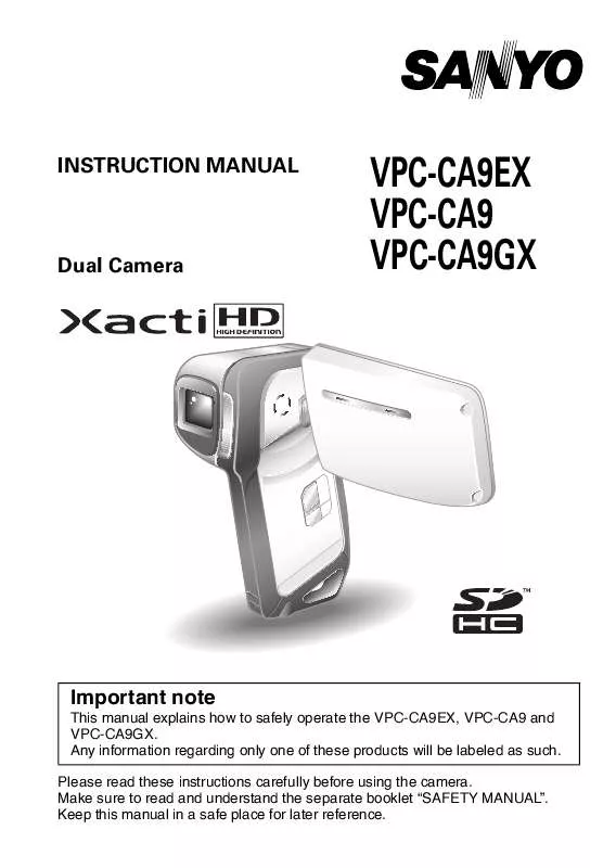 Mode d'emploi SANYO VPC-CA9