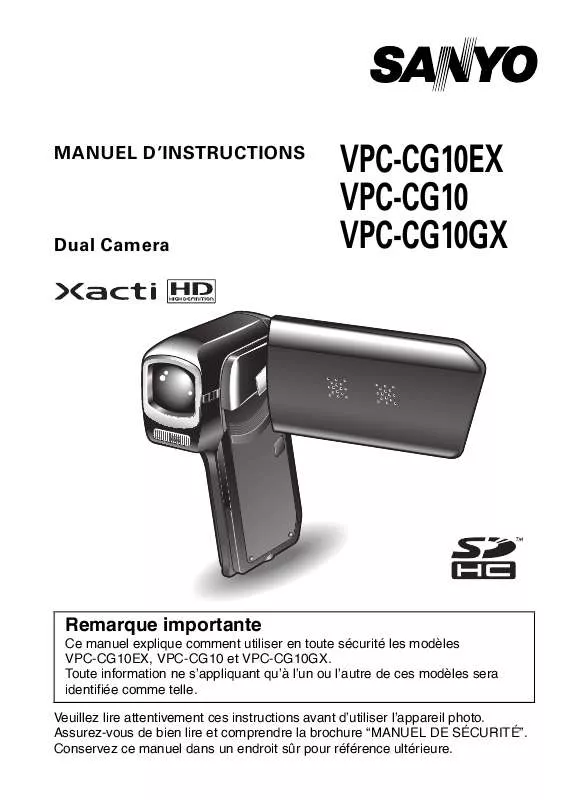 Mode d'emploi SANYO VPC-CG10GX