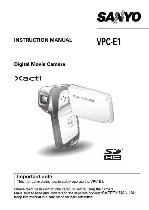 Mode d'emploi SANYO VPC-E1