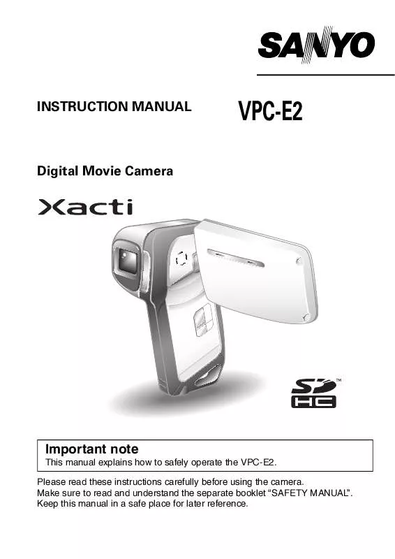 Mode d'emploi SANYO VPC-E2