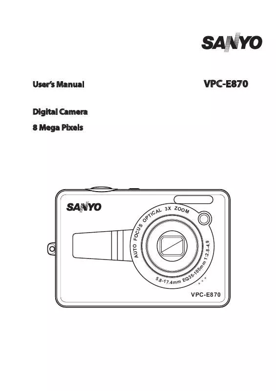 Mode d'emploi SANYO VPC-E870G