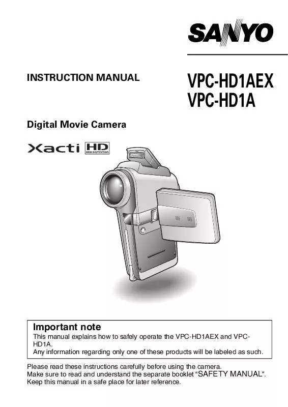 Mode d'emploi SANYO VPC-HD1A