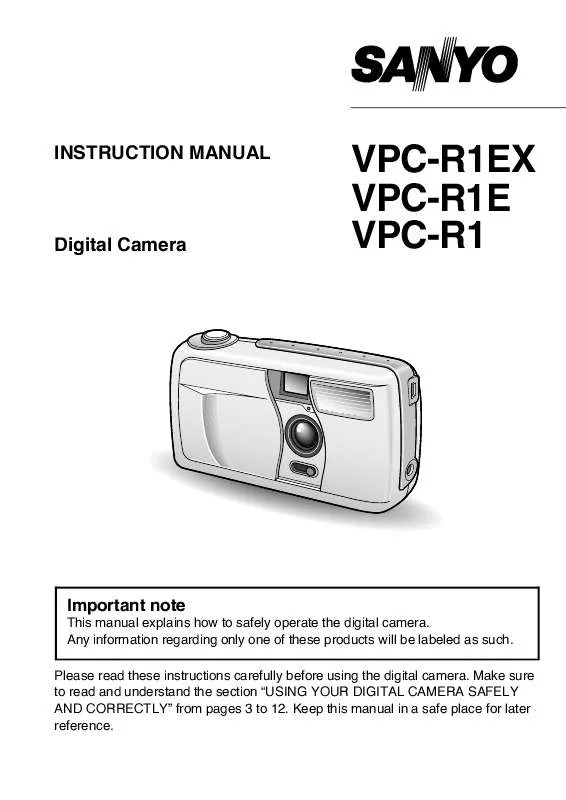 Mode d'emploi SANYO VPC-R1