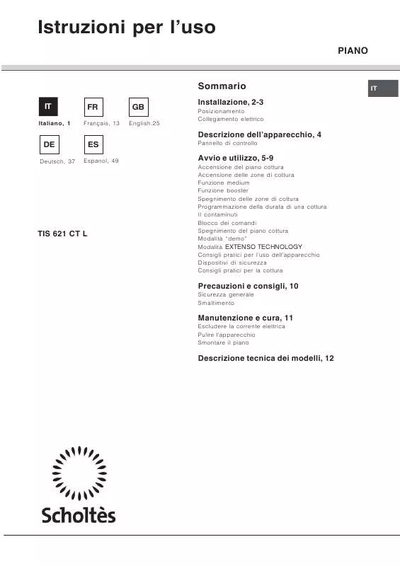 Mode d'emploi SCHOLTES TIS 621 CT L