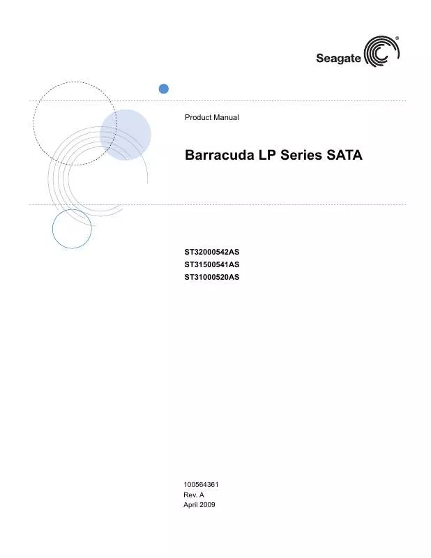 Mode d'emploi SEAGATE BARRACUDA LP