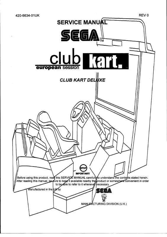 Mode d'emploi SEGA CLUB KART DLX