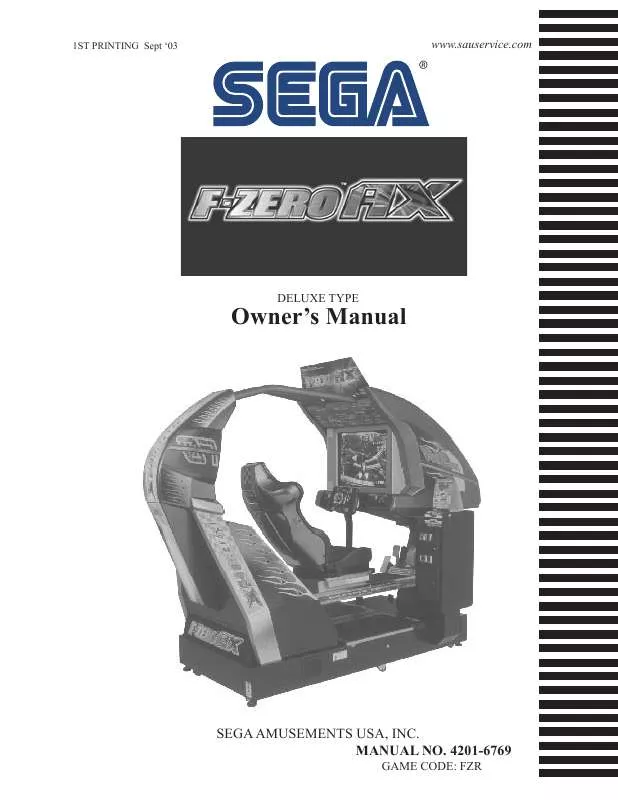 Mode d'emploi SEGA F-ZERO AX