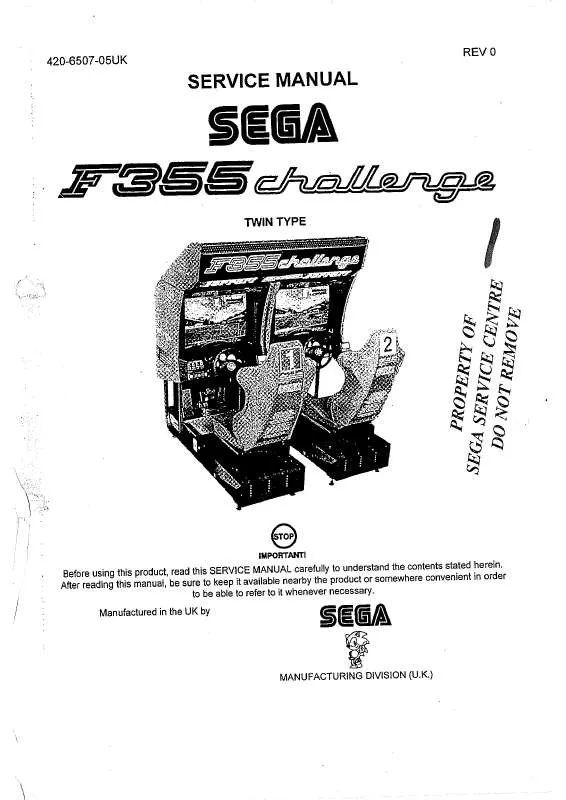 Mode d'emploi SEGA F355 TWIN