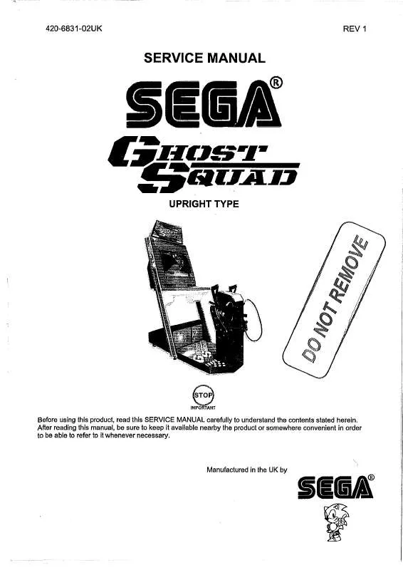 Mode d'emploi SEGA GHOST SQUAD UR