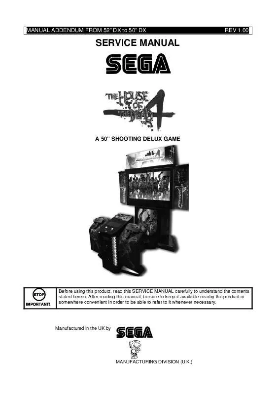 Mode d'emploi SEGA HOUSE OF THE DEAD 4 50