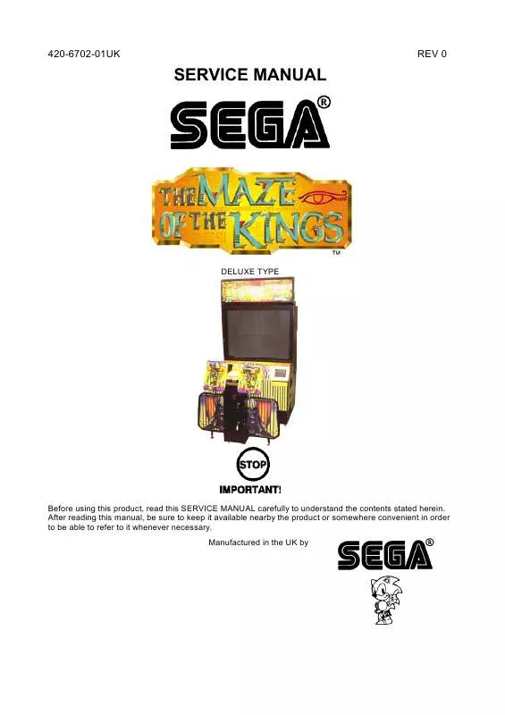 Mode d'emploi SEGA MAZE OF THE KING DELUXE