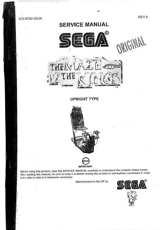 Mode d'emploi SEGA MAZE OF THE KING UR