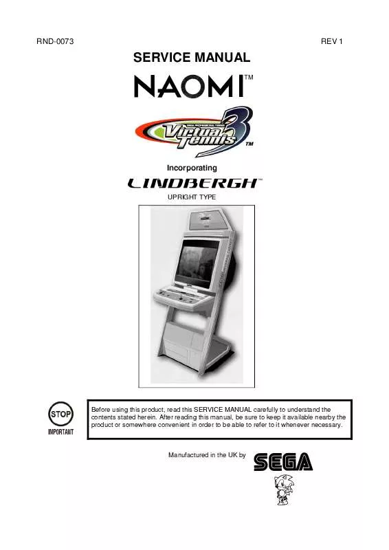 Mode d'emploi SEGA NAOMI_LINDBERGH VT3