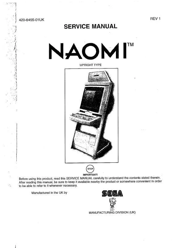 Mode d'emploi SEGA NAOMI STD