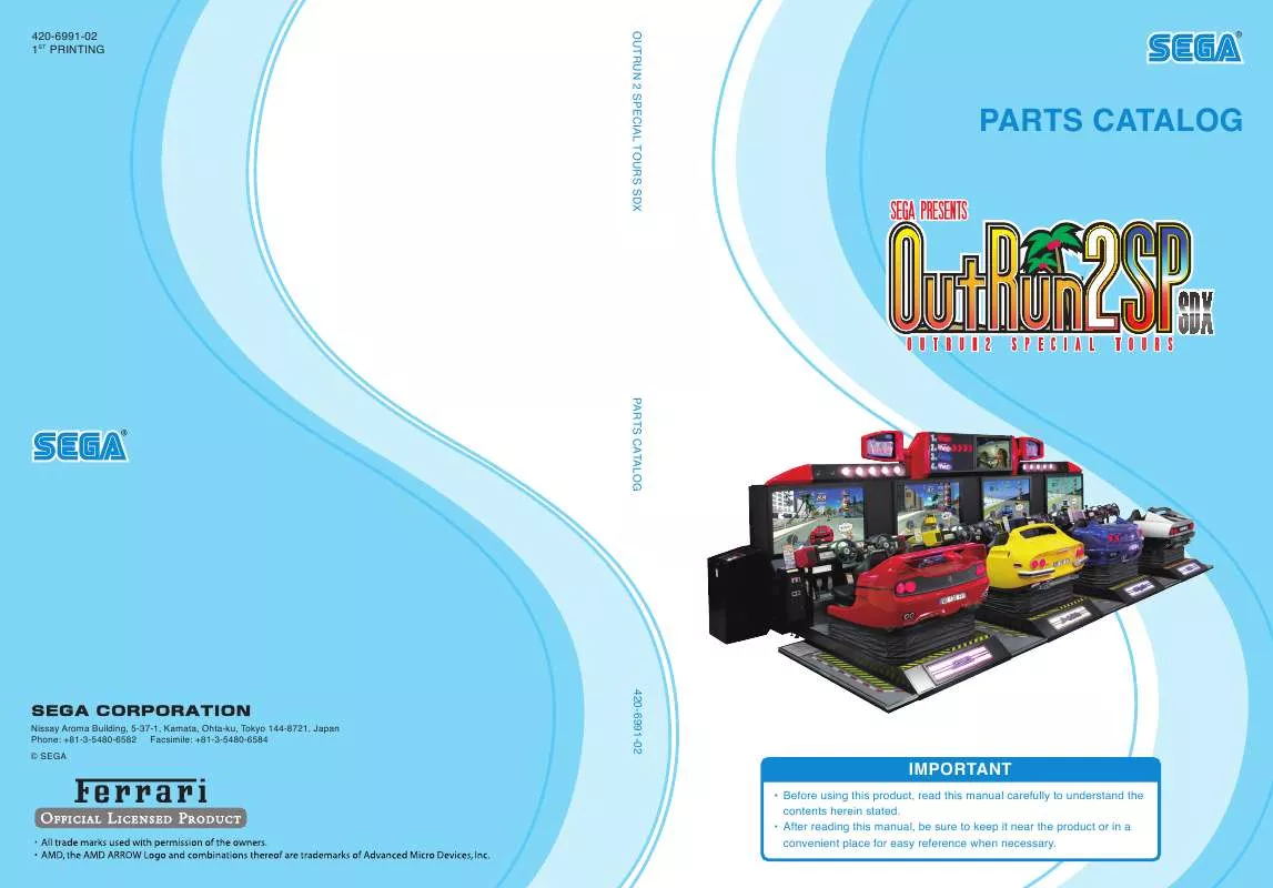 Mode d'emploi SEGA OUTRUN 2 SPECIAL TOURS