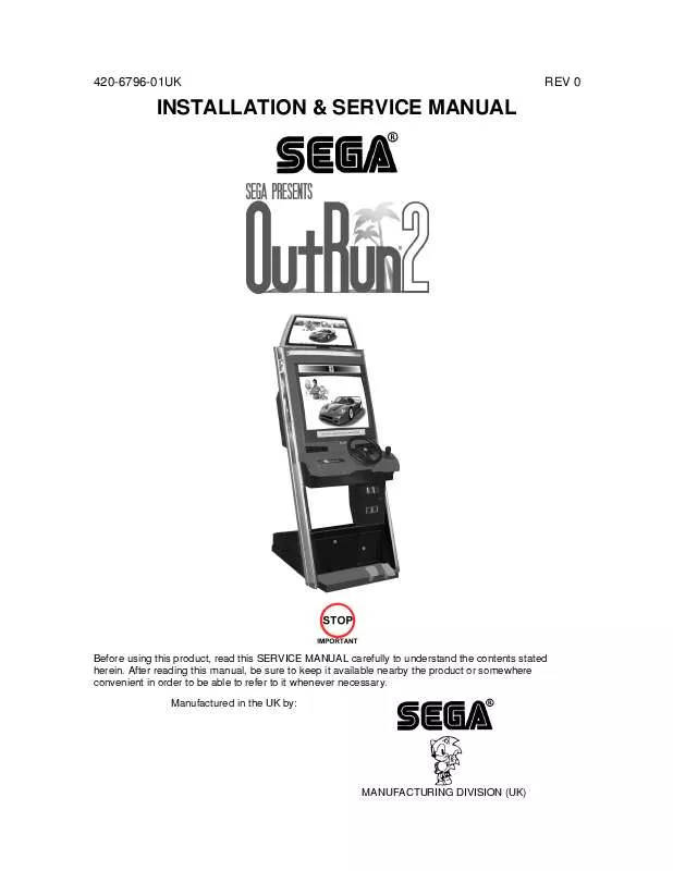 Mode d'emploi SEGA OUTRUN 2 UR