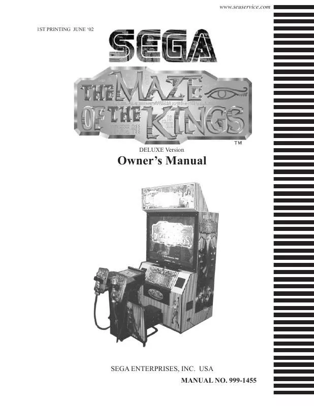 Mode d'emploi SEGA THE MAZE OF THE KINGS