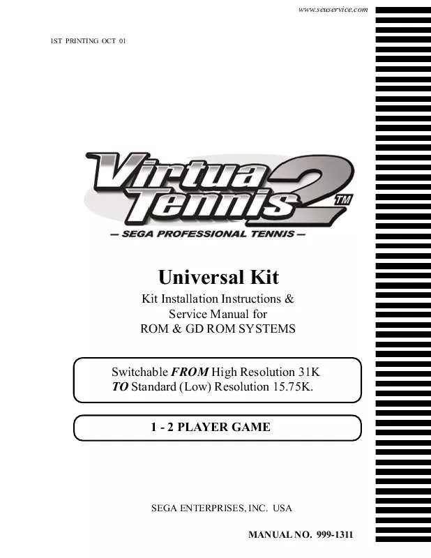 Mode d'emploi SEGA VIRTUA TENNIS 2