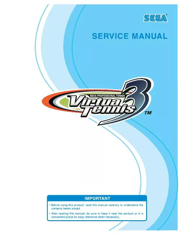 Mode d'emploi SEGA VIRTUA TENNIS 3