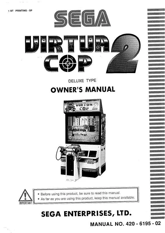 Mode d'emploi SEGA VIRTUA COP 2 DX