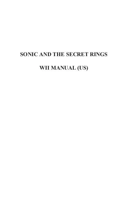 Mode d'emploi SEGA WII GAMES SONIC AND THE SECRET RINGS