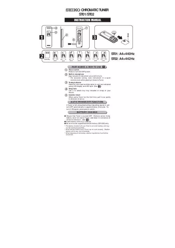 Mode d'emploi SEIKO ST01