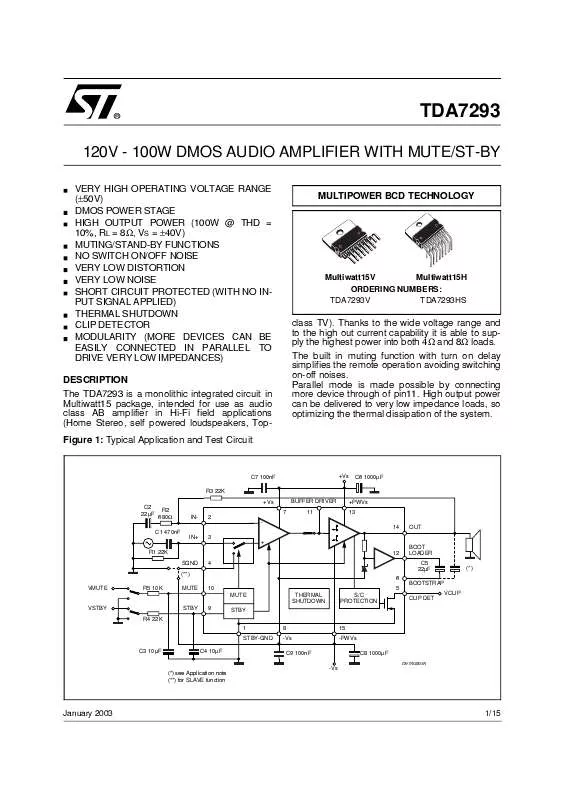 Mode d'emploi SELECTRONICS TDA7293