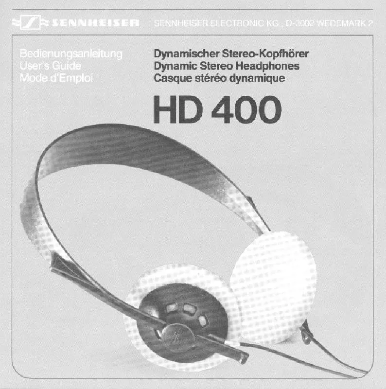 Mode d'emploi SENNHEISER HD 400