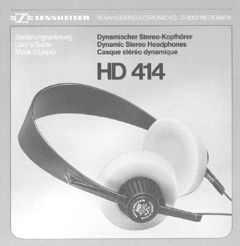 Mode d'emploi SENNHEISER HD 414