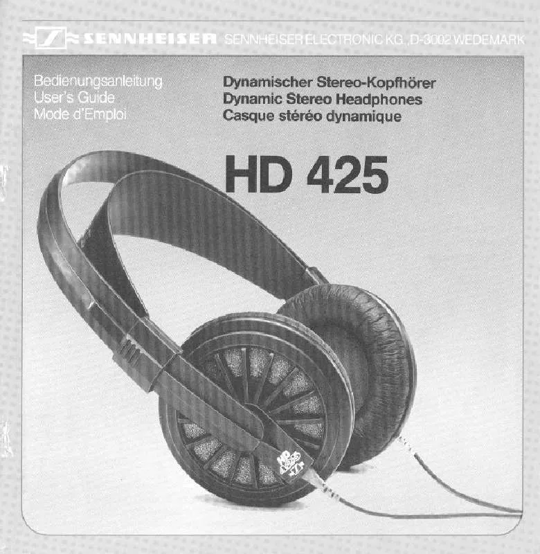 Mode d'emploi SENNHEISER HD 425