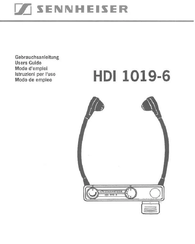 Mode d'emploi SENNHEISER HDI 1019-6