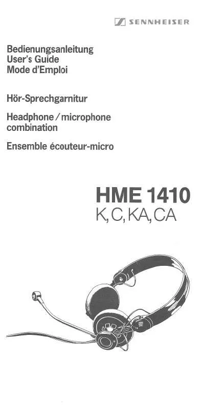 Mode d'emploi SENNHEISER HME 1410 C