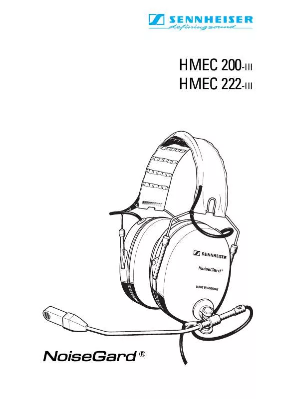 Mode d'emploi SENNHEISER HMEC 222-III