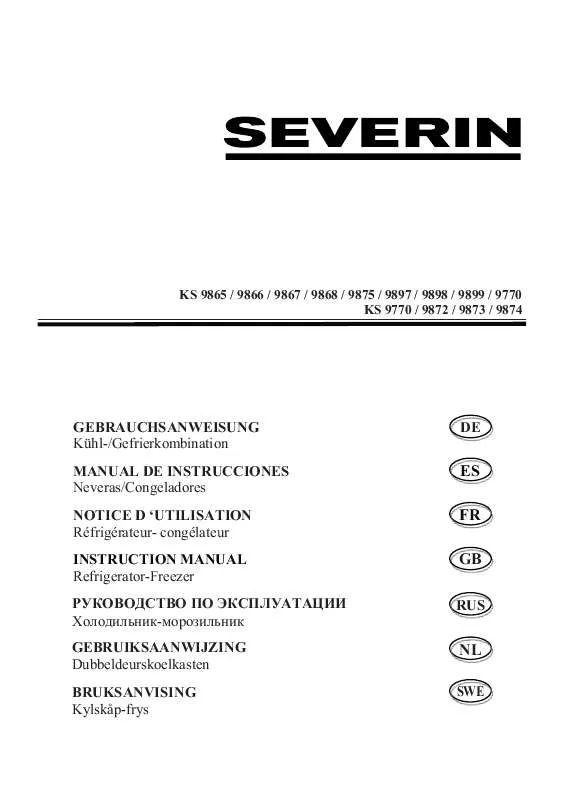 Mode d'emploi SEVERIN KS 9776
