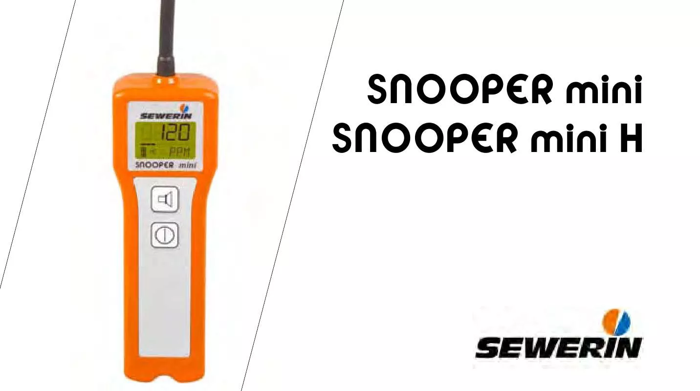 Mode d'emploi SEWERIN SNOOPER MINI H