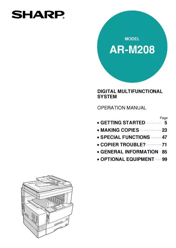 Mode d'emploi SHARP AR-M208