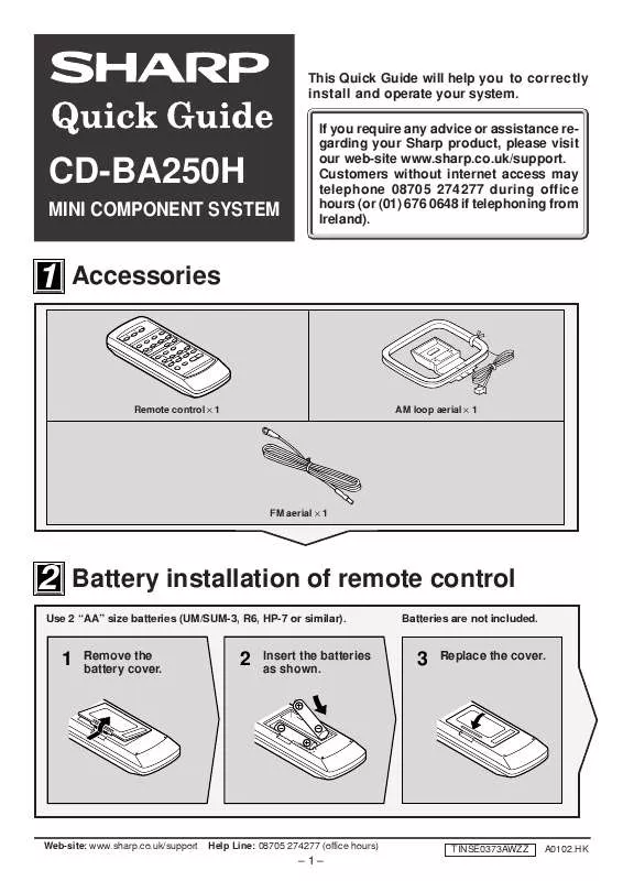 Mode d'emploi SHARP CDBA250