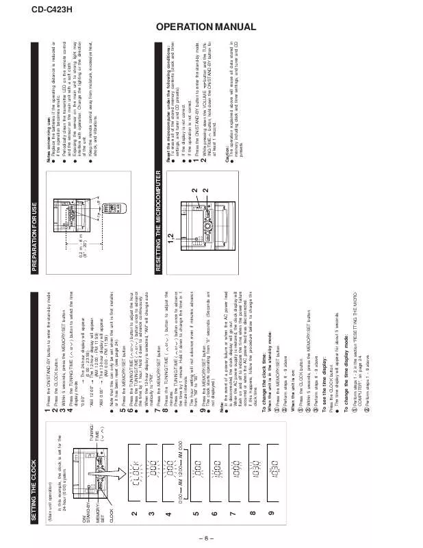 Mode d'emploi SHARP CDC423H