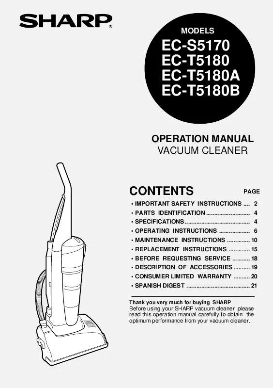 Mode d'emploi SHARP EC-S5170