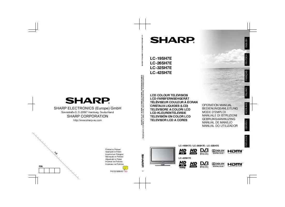 Mode d'emploi SHARP LC-32SH7E