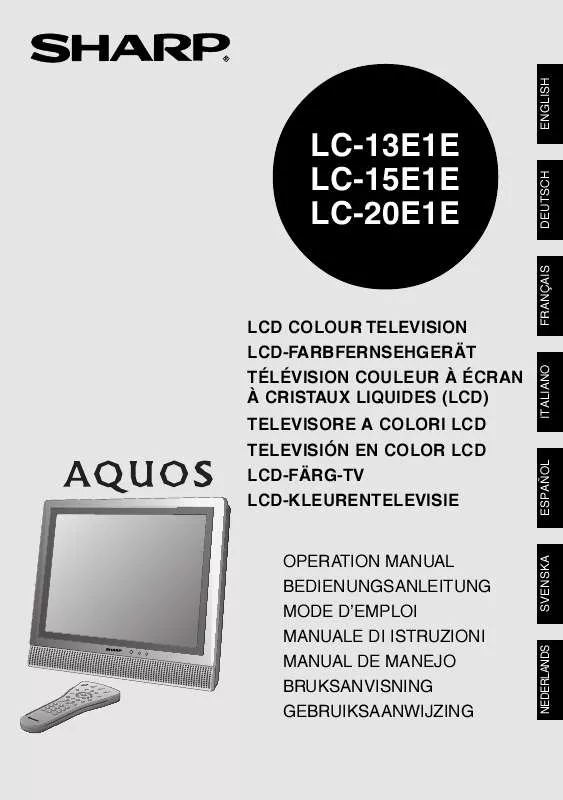 Mode d'emploi SHARP LC15E1E